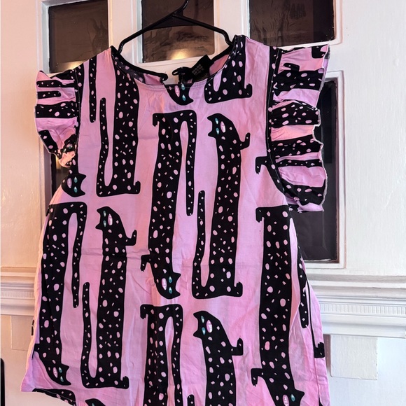 Nooworks Pink and Black Patterned Cat Top - Picture 3 of 5